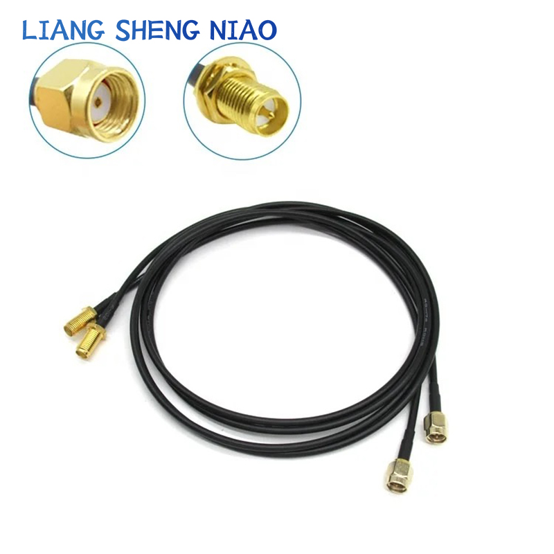 RP-SMA SMA Connector Male to Female Extension Cable Copper Feeder Wire for Coax Coaxial WiFi Network Card RG174 Router Antenna: black / Other