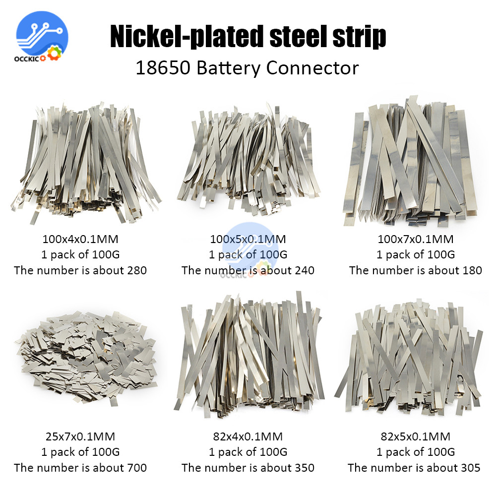 BMS 18650 Li-Ion Batterie Nickel Blatt Platte Vernickelt Stahl Gürtel Streifen 0,1 MM 18650 Zellen Stecker Schweißen