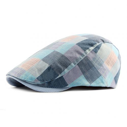 Winter Hoed Mannen Casual Mode Katoen Baretten Outdoor Geruite Tong Cap Dad Hoed Trucker Cap Mannen Vissen: Blauw
