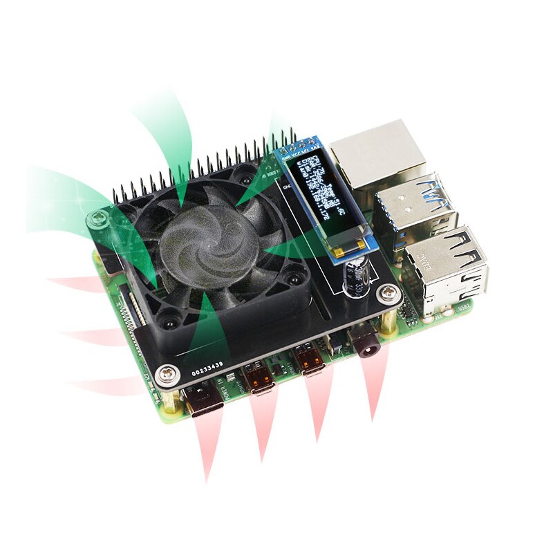 Raspberry Pi Intelligente Temperatur Control Fan Speed Control mit LCD Lüfter für Raspberry Pi 4 Modell B Pi 3B 3 B +