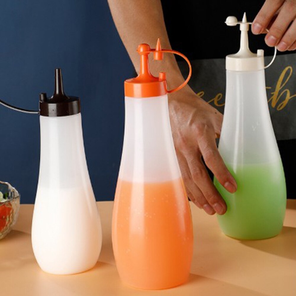 250/360/480/720ml bouteille de compression avec bouchon pour Ketchup moutarde Mayo Sauces chaudes huile d'olive Condiment presser bouteille outils de cuisine