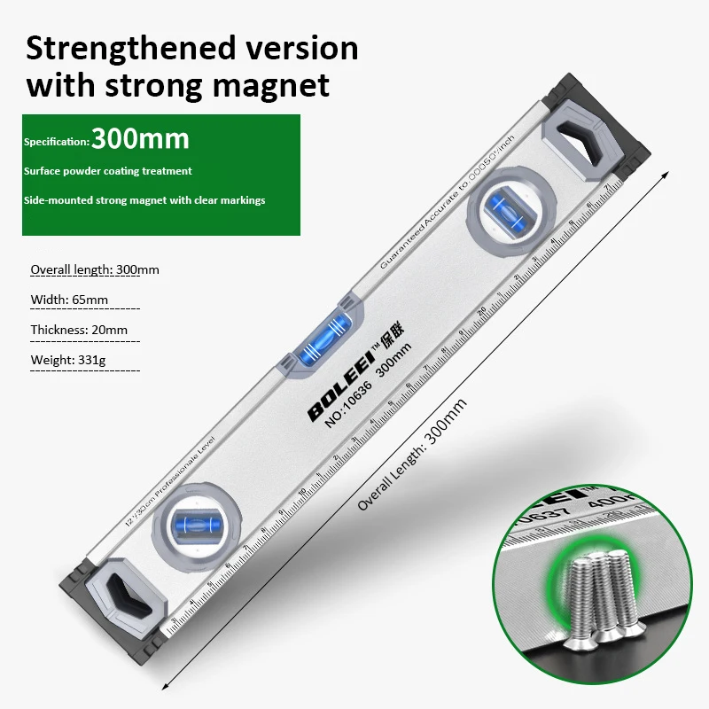 HighPrecision Spirit Level 30/40/50cm Magnetic Bubble Level Ruler Angle Meter Protractor Inclinometer Measuring Leveler Tool: Red