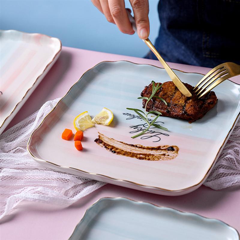 1PC Ceramic Steak Platter Food Serving Plate Western Food Plate For Restaurant