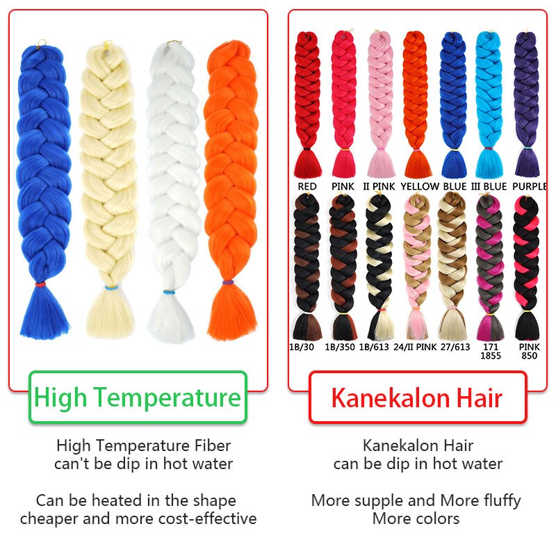 Más allá de cabello trenzado sintético de una pieza, trenza de fibra térmica de 82 pulgadas, 165g, extensiones de cabello trenzado Jumbo de ganchillo de Color puro