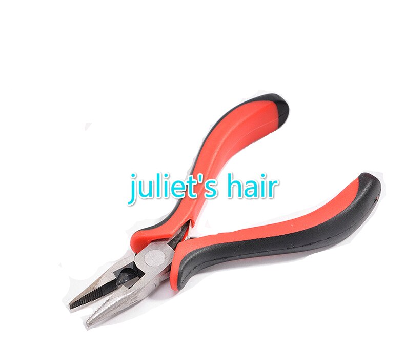 1 PC Rustproof Red Straight Sharp-nose Pliers for Micro Ring Hair Extensions Multi-function Pliers with Teeth and No Holes