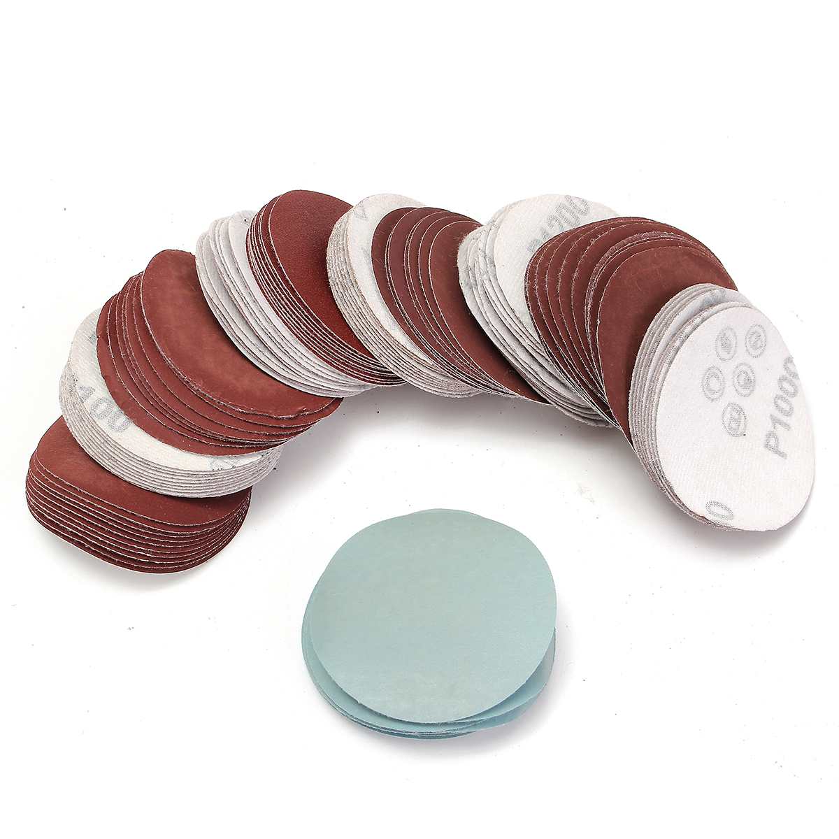 100 pièces Kit de papier abrasif à disque abrasif 3 pouces 75mm 80 à 3000 abrasifs à grain pour disques de polissage général papier abrasif