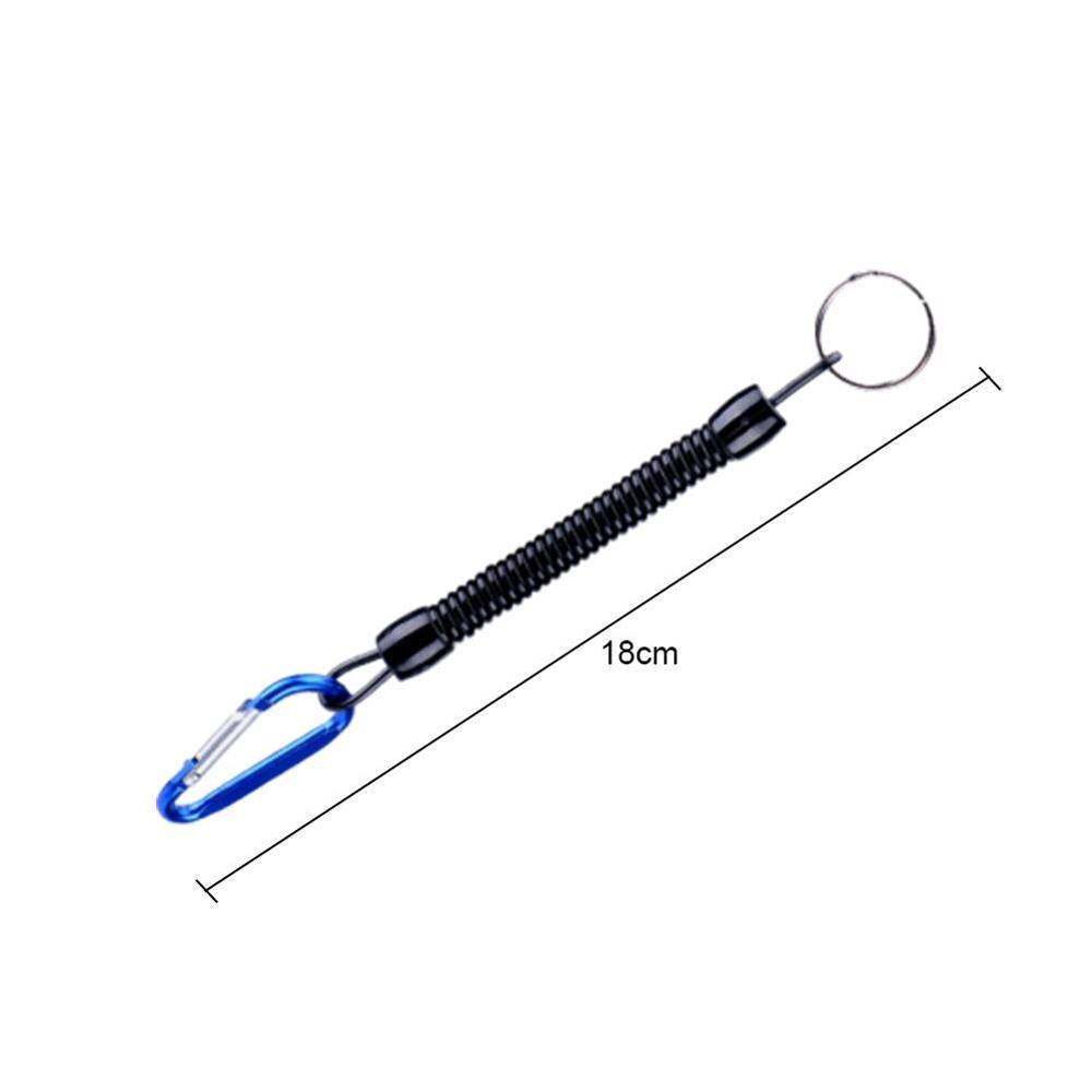 Coiled Fishing Lanyards Boating Ropes Retention String Rope Carabiner Secure Lock Accessories Fishing Camping Fishing E3S9