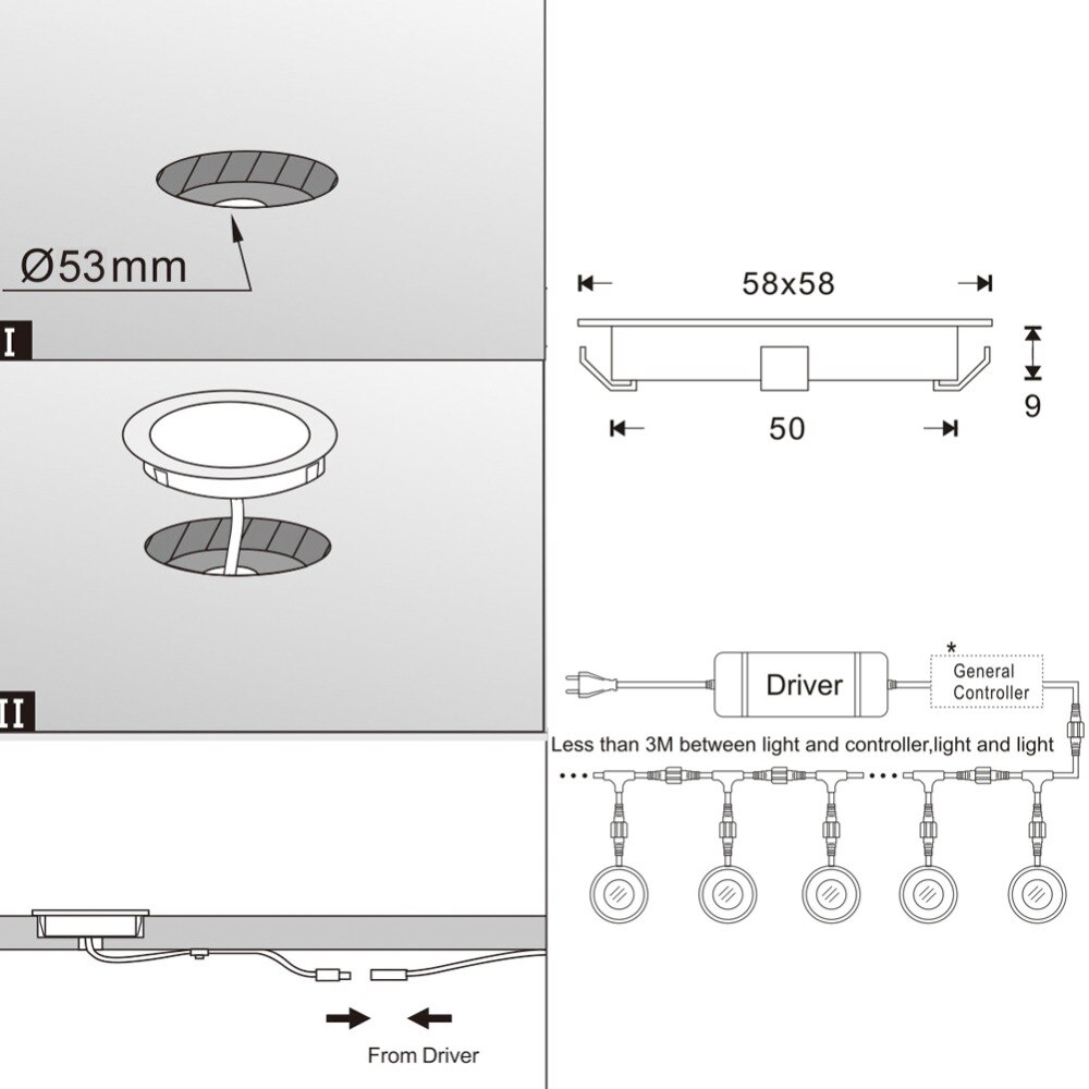 QACA 7 Lm SMD3350 LED pont lumière basse tension étanche IP67 plancher de bois étape LED dans le sol éclairage pour jardin extérieur B101