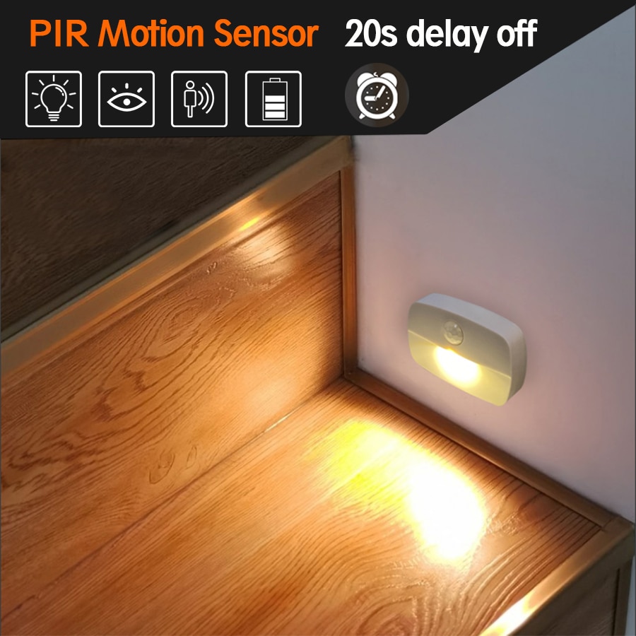 Lampe LED sans fil avec capteur de mouvement, pile – Grandado