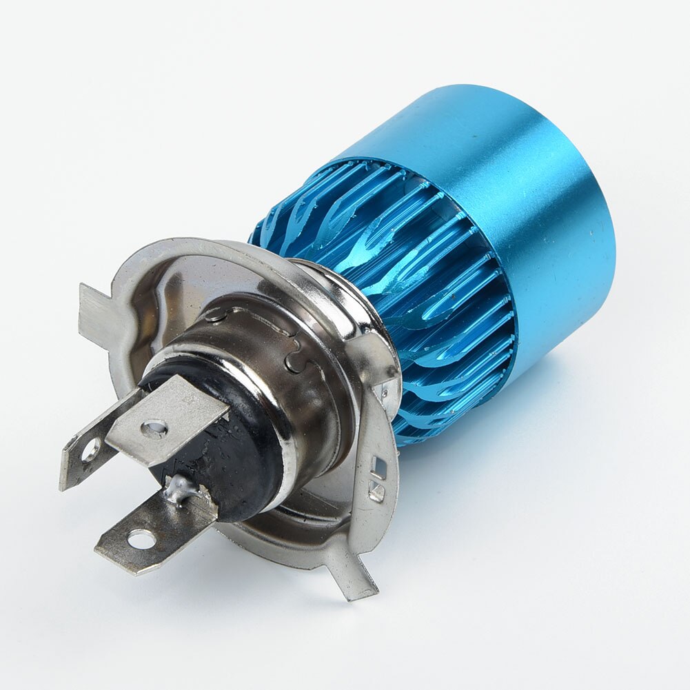 12-85V 12W H4 Wit 3 Led Blauw Shell Motorfiets Koplamp Spotlight Lamp