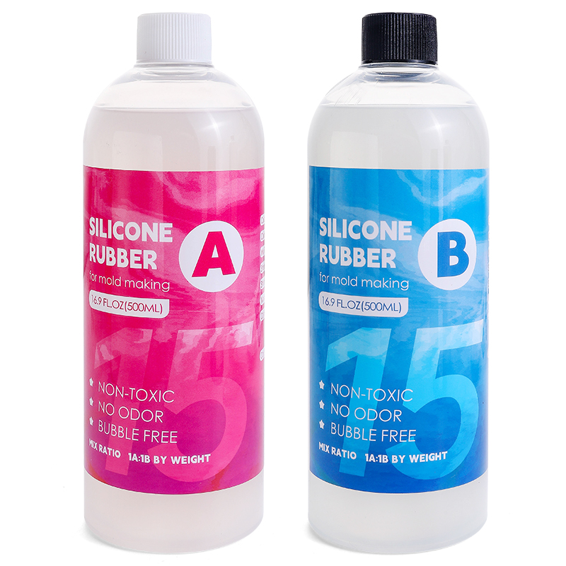 Testkit för tillverkning av silikonformar, snabbhärdande formtillverkning, silikongummi, platinahärdad gjutning, silikon för gjutning av hartsformar: Svart