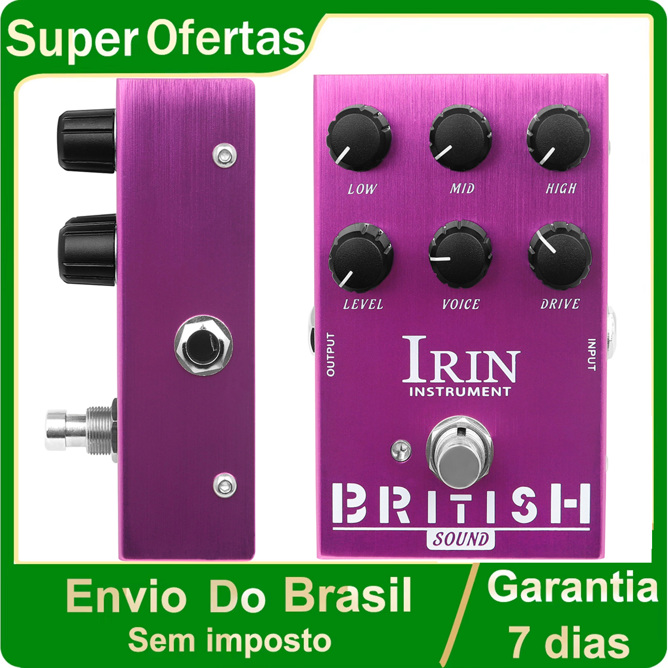 Pedal de efecto de guitarra IRIN, controlador de banda británico/americano/UZI/máximo/banda, Pedal de guitarra eléctrica True Bypass, accesorios de guitarra: Blanco