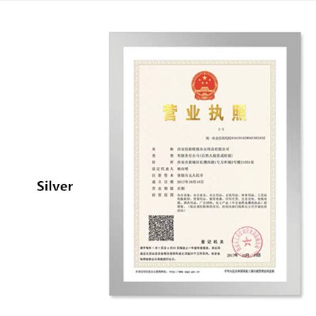 A5 Clear Wall Mounted Self-adhesive Magnetic Document Sign Holder Picture Poster Display Plastic Frame: Silver