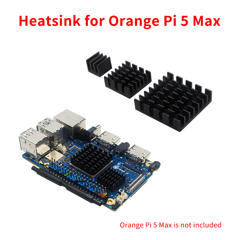 Oranje Pi 5 Max Koellichaam 3 Stuks Aluminium Metalen Heatsink Zwart Passieve Koeling Warmteafvoer Voor Oranje Pi 5 Max