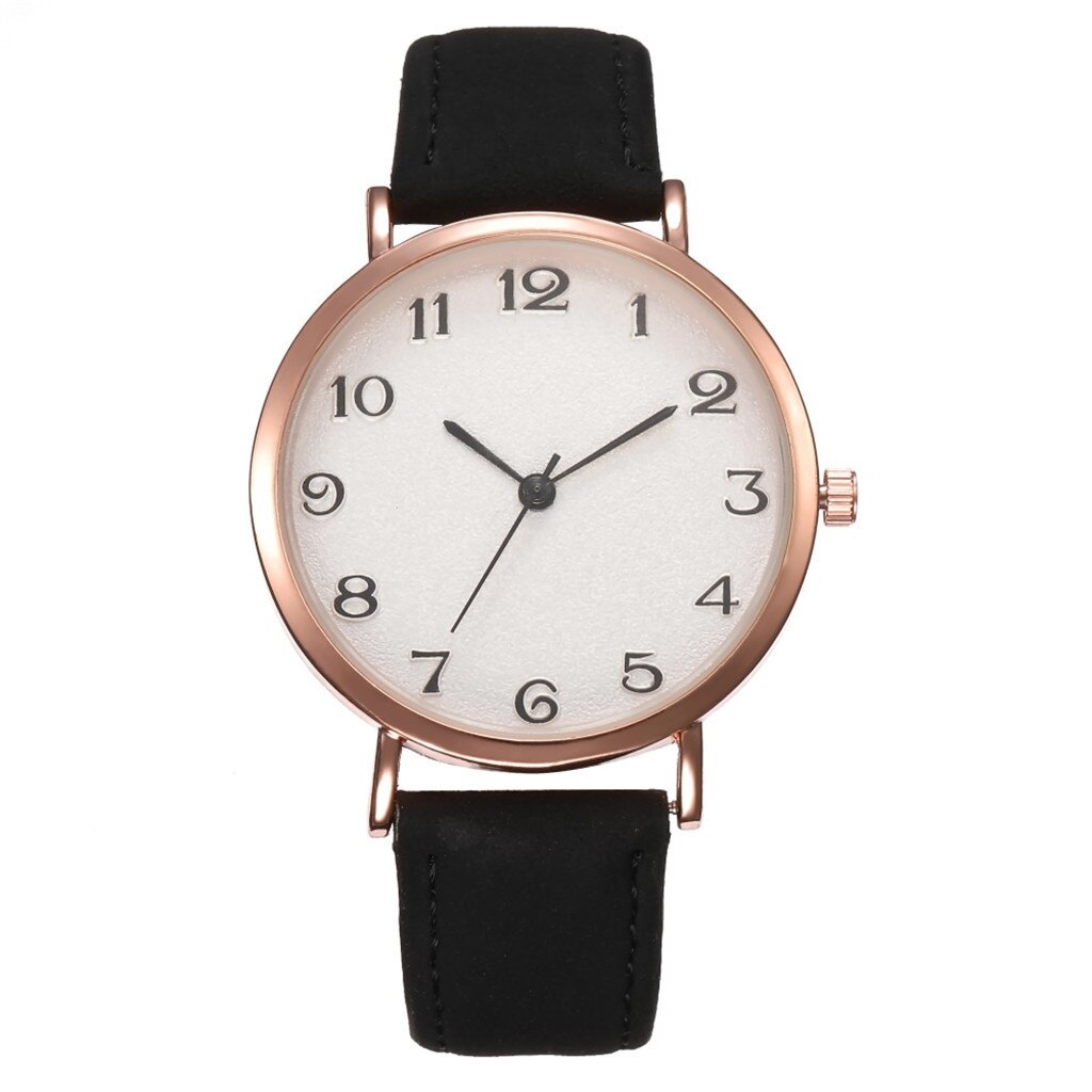 Vrouwen Horloges Eenvoudige Dames Horloge Voor Vrouwen Klok Casual Vrouwen Horloges Vrouw Lederen Band Quartz Horloges Reloj Mujer: Black