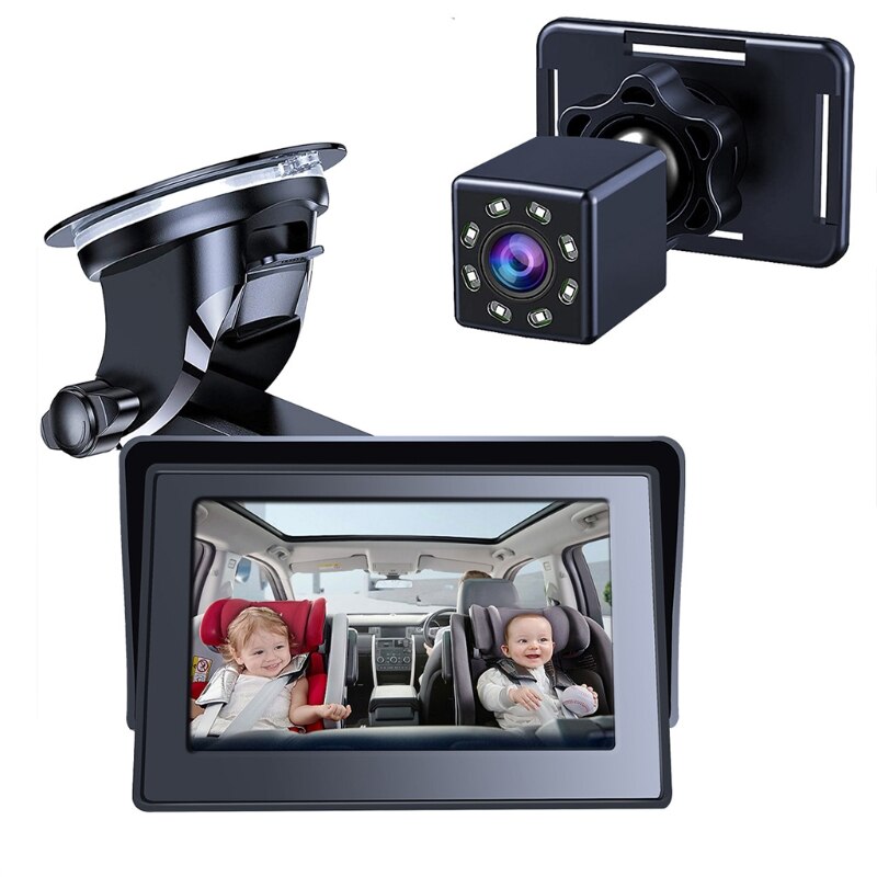 Baby Auto Spiegel Camera Met 4.3 &#39;&#39;High Definition Display Nachtzicht 360 Graden Roterende Dashboard Voor Auto Achterbank