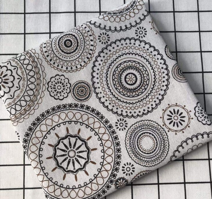 150 * 100 cm cotton and linen cloth curtain cloth ins wind hang cloth sofa background grid antependium floral fabric: 3