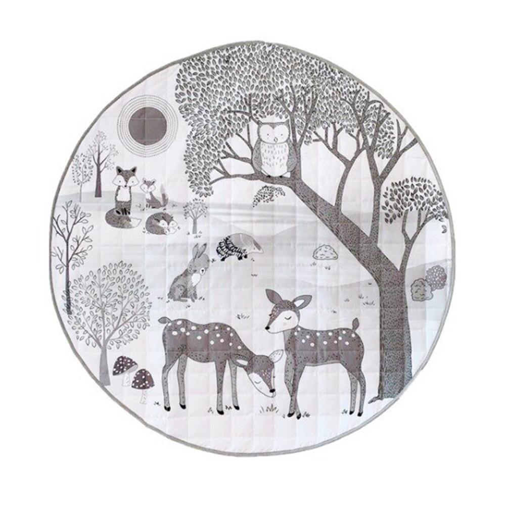 Opvouwbare Kinderen Kruipen Deken Comfortabele Zachte Katoen Game Cushioned Mat 95Cm Diameter Voor Slaapkamer Babykamer: Default Title