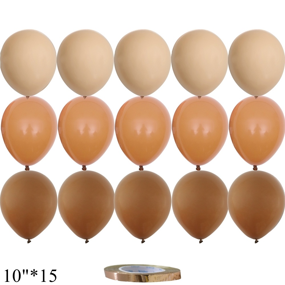 15/20PCS 10inch Balloons Vintage Retro Khaki Caramel Balloon Set for Wedding Anniversary Birthday Party Decoration DIY Supplies: Olive