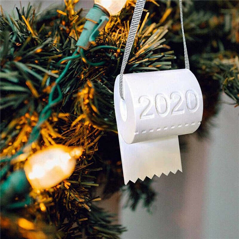 Toilet Paper Roll Xmas Tree Ornaments Christmas Tree Hanging Pendant Ornament DIY Festival Shape Decorations