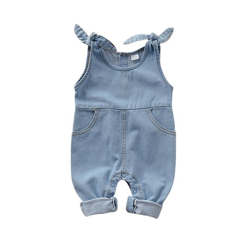 Baby Denim Jumpsuit Romper Sleeveless Playsuit Overall Newborn Boy Girl Clothes