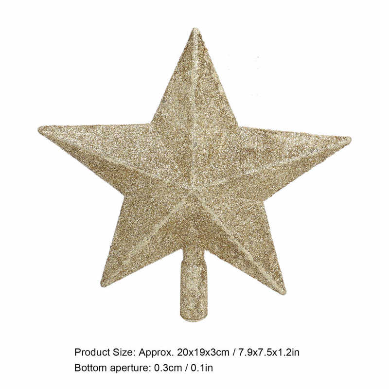 Star Tree Topper Decorated Golden Light Weight Shiny Mini Christmas Tree Topper for Home Shop Garlands