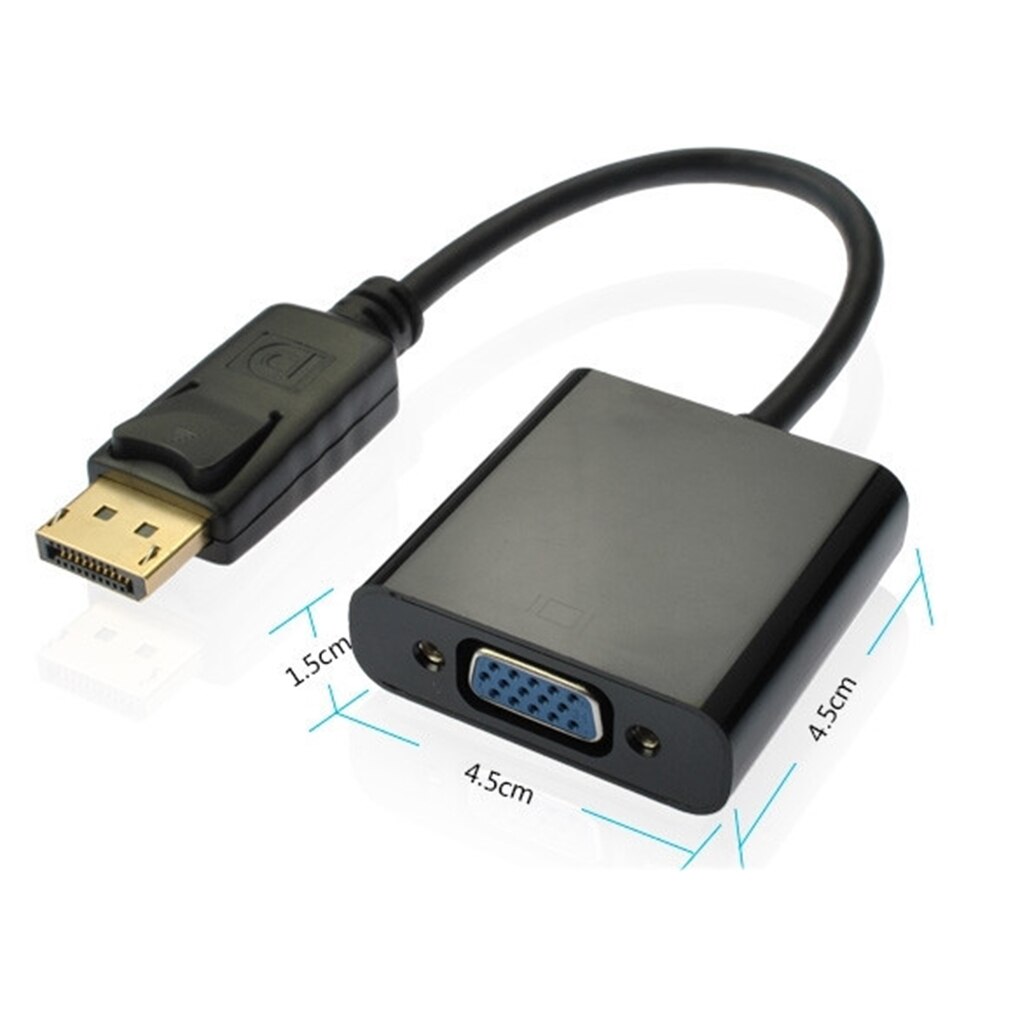 DisplayPort Display Port DP to VGA Adapter Cable Portable Male to Female Converter for PC Computer Laptop HDTV Projector