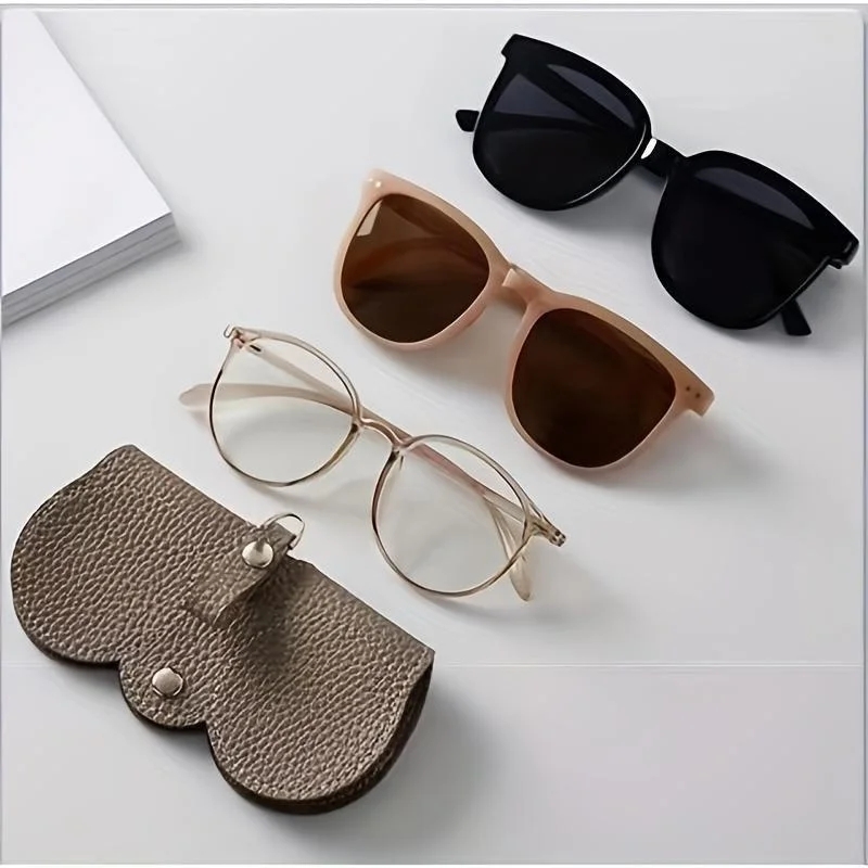 Litschi geprägte Brillenabdeckung, niedlich, zum Aufhängen, Pu-Leder, Sonnenbrille, Lesebrille, Aufbewahrungstasche, tragbarer Reise-Brillenhalter