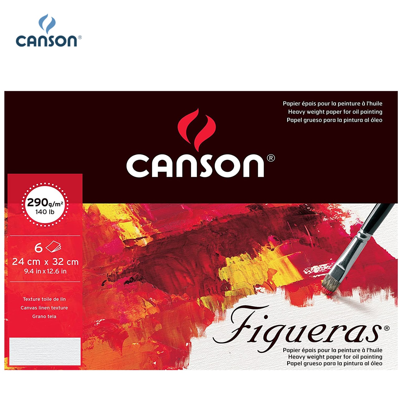 Canson Figueras Oil and Acrylic Painting Pad Heavyweight Paper 290 gsm 10 Sheets Canvas Like Texture Natural White Art Supplies