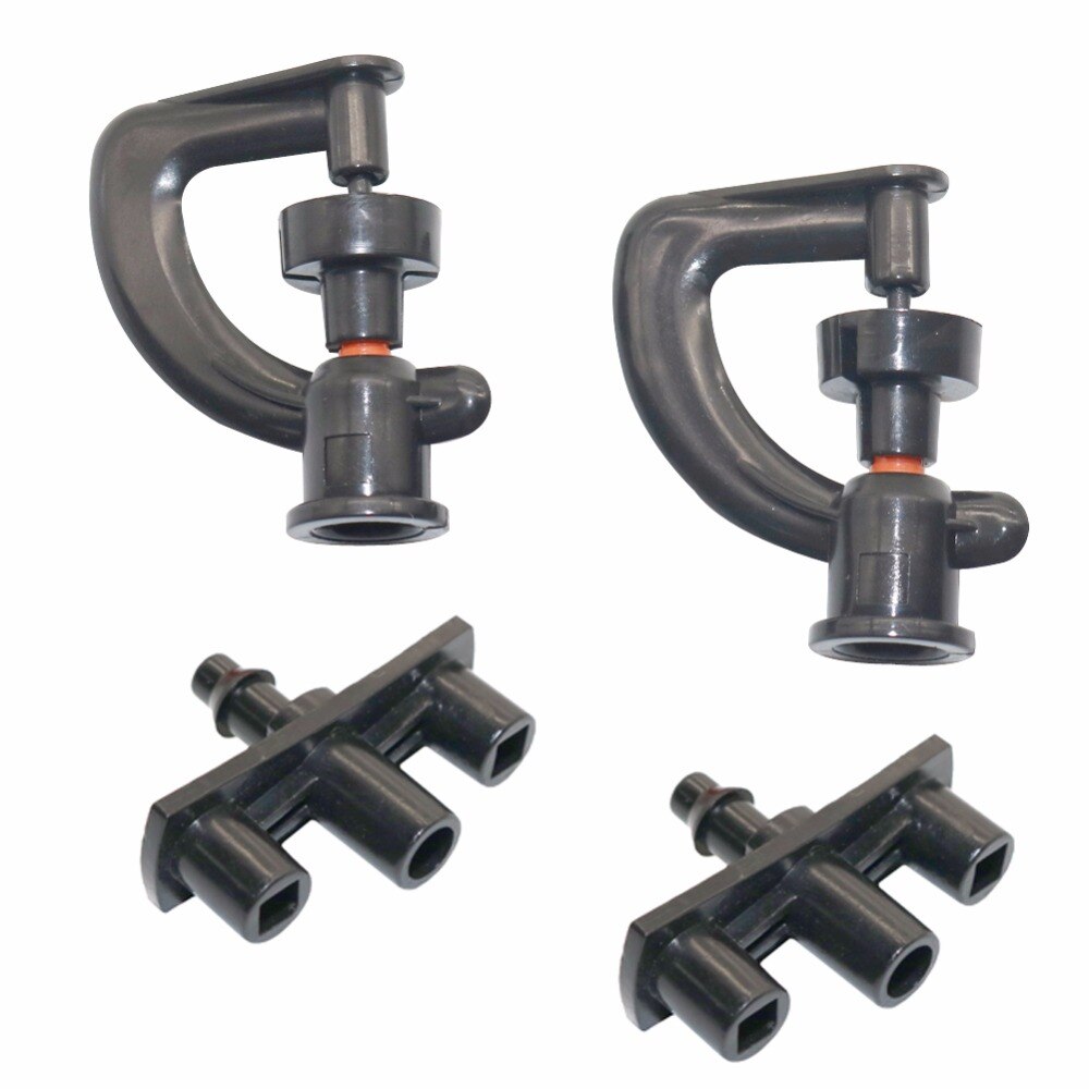 Microaspersor para invernadero con conector de púas, aspersor de distancia media para Agricultura, Riego de césped, 5 piezas