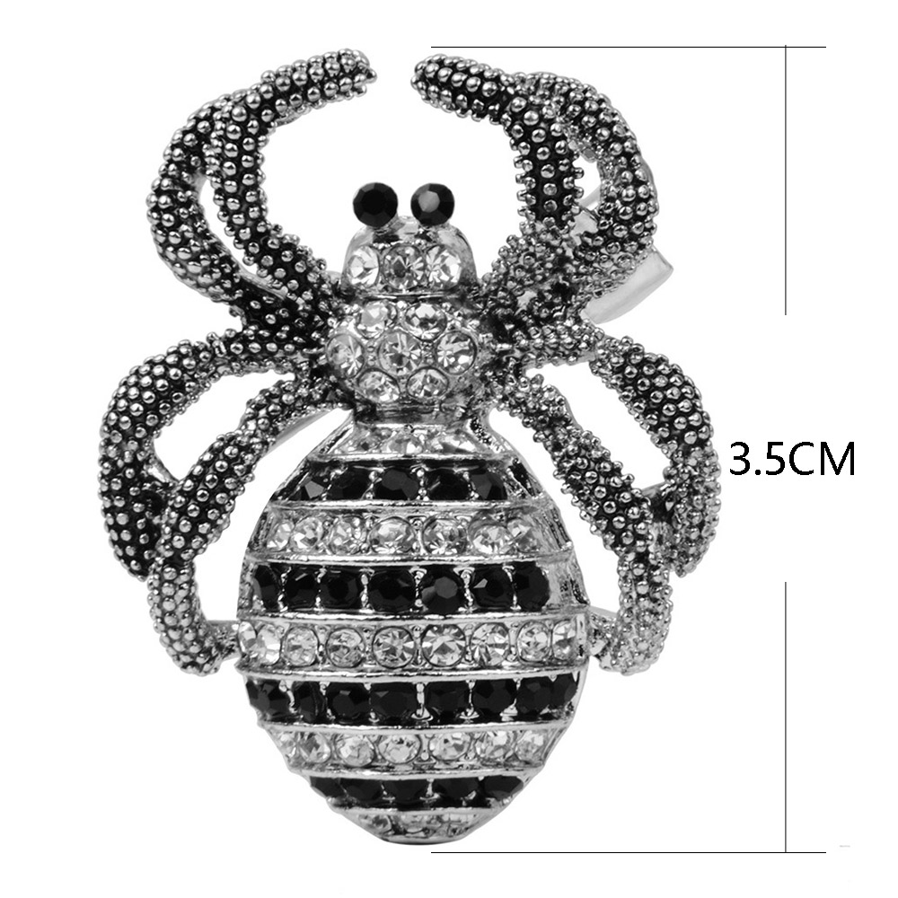 Butterfly Brooch Scarf Buckle Clip Women Beautiful Rhinestone Brooch Jewelry For Women Accessories: Black Zinc Plated