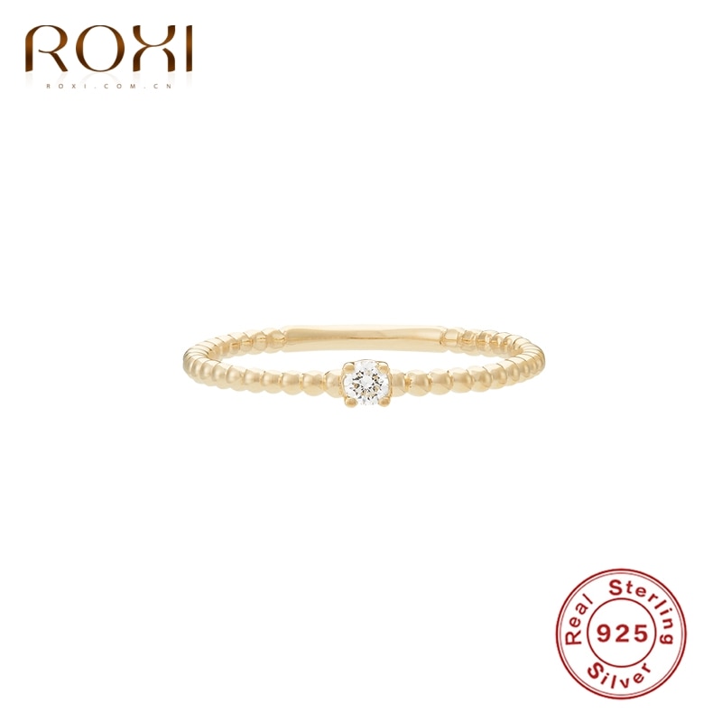 ROXI-Anillo de plata de primera ley y circón para mujer, sortija, plata esterlina 925, Circonia cúbica, zirconia, circonita, zirconita, forma de espiral, Simple y redonda