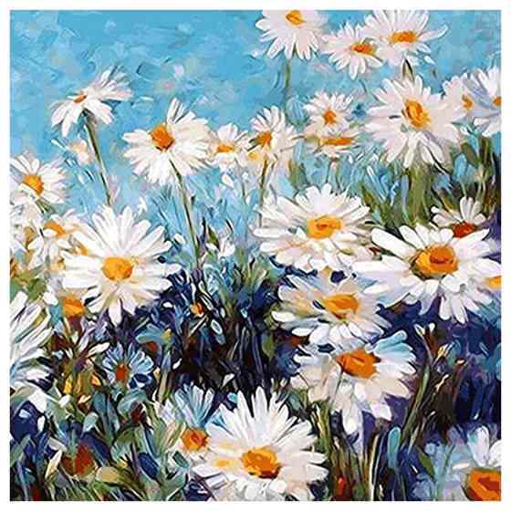 Margarida vívida flores diy pintura a óleo colorir imagens por números kit para crianças adultas fácil pintura abastecimento artes artesanato conjunto: Default Title