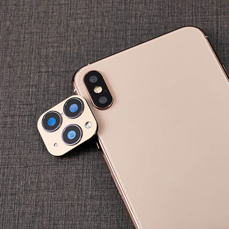 1/2pcs For iPhone Apple X XS MAX Seconds Change for 11Pro for iPhone 11 PRO MAX Lens Sticker Modified Camera Protective Cover: upgrade gold