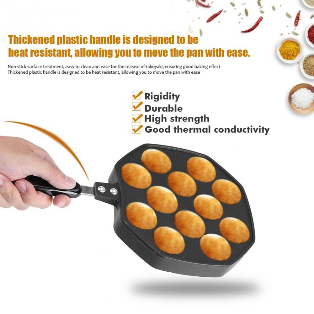 12 Holtes Aluminium Takoyaki Pan Takoyaki Maker Octopus Kleine Ballen Bakken Formulieren Mold Pannen Thuis Koken Gereedschap