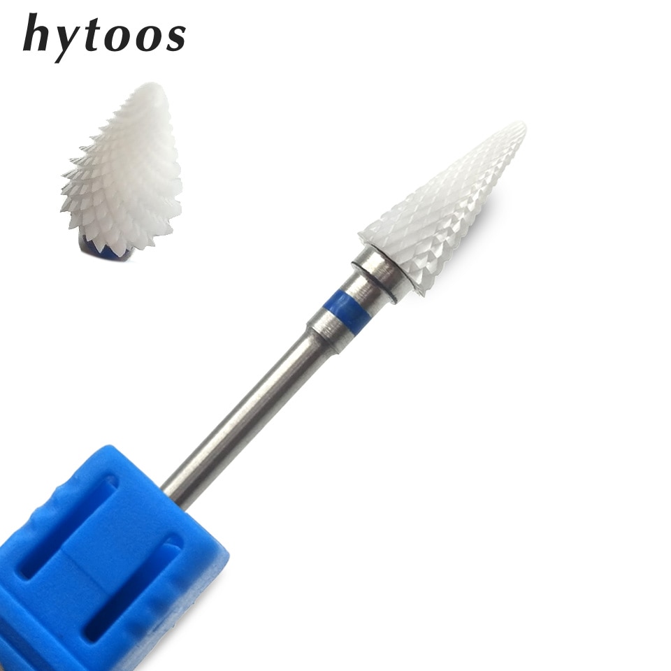 Broca de clavo de cerámica HYTOOS, brocas giratorias de 3/32 "para herramientas de manicura y pedicura, accesorios de taladro