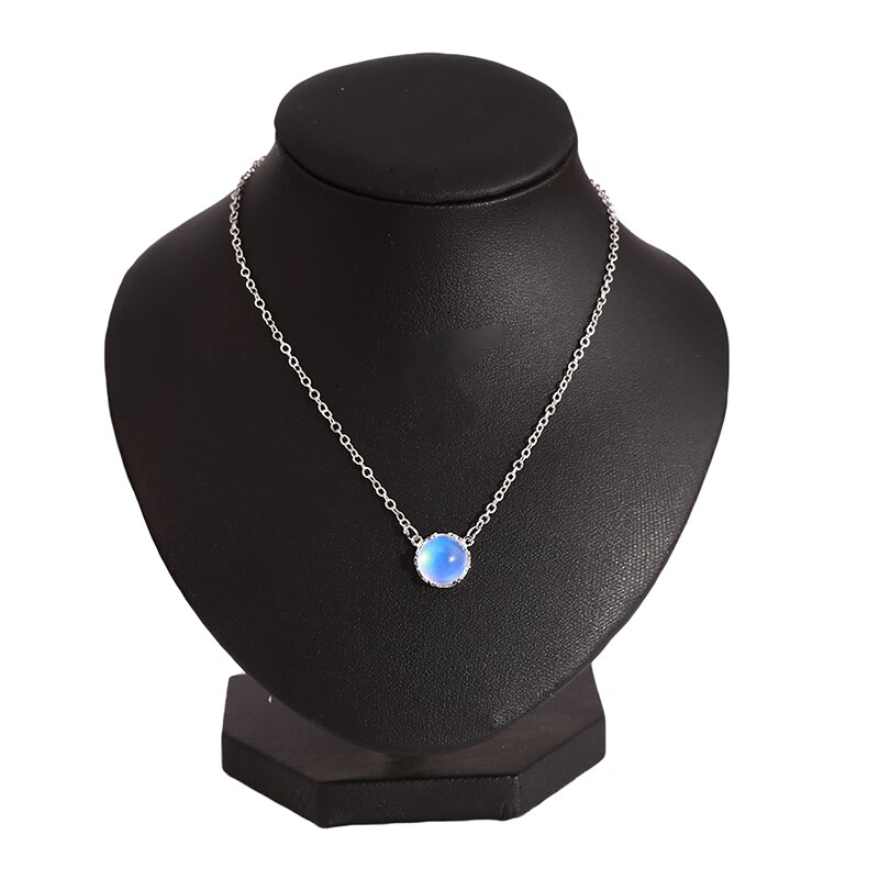 Collier pendentif aurore pour femmes, dégradé , cristal Halo, échelle de couleur argent, bijoux