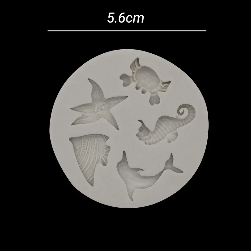 Cake Decorating Tools DIY Sea Creatures Conch Starfish Shell Shape Fondant Cake Candy Silicone Molds DIY Chocolate Mold: Blue