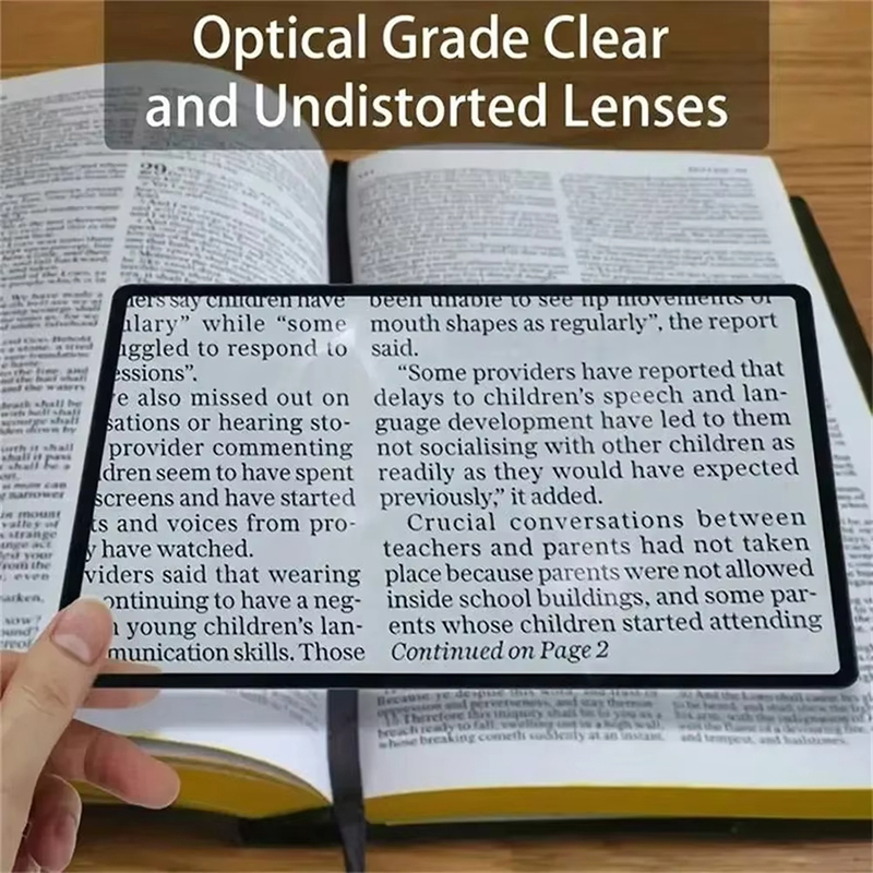 Full Page Large Sheet Magnifier PVC Magnifying Glass Reading Aid Glass Page Magnifying Large Area Lens Reading Magnifier