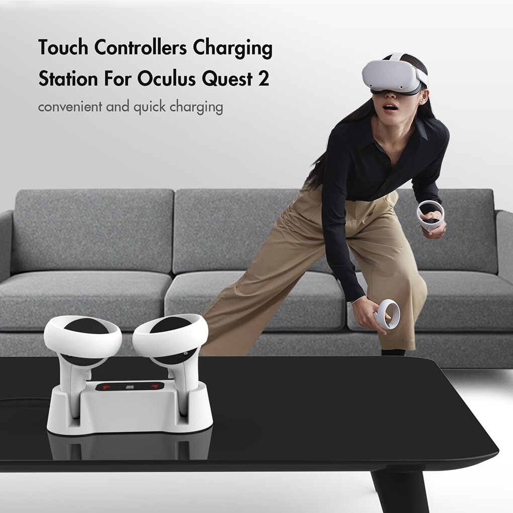 For Oculus Quest 2 Game Controller Charging Kit VR Left Right Dual Gamepad Charger Virtual Reality Replacement for Oculus Quest