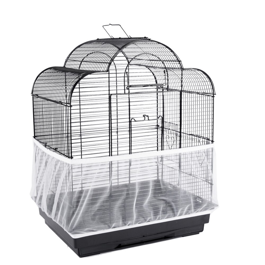 Nylon Mesh Bird Cage Cover Shell Skirt Net Easy Cleaning Seed Catcher Guard Bird Cage Accessories Airy Mesh Parrot Bird Cage Net
