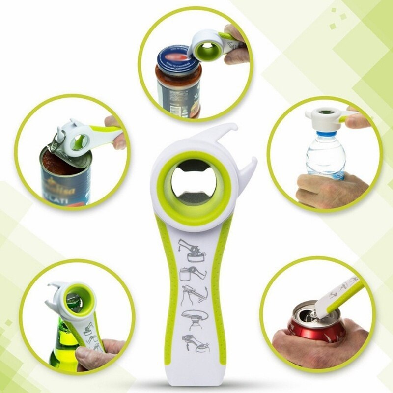 5 In 1 Multi Function Multi-function Stainless Steel Plastic Can Jar Bottle Open Can Opener Beer Good Kitchen Tool Tools