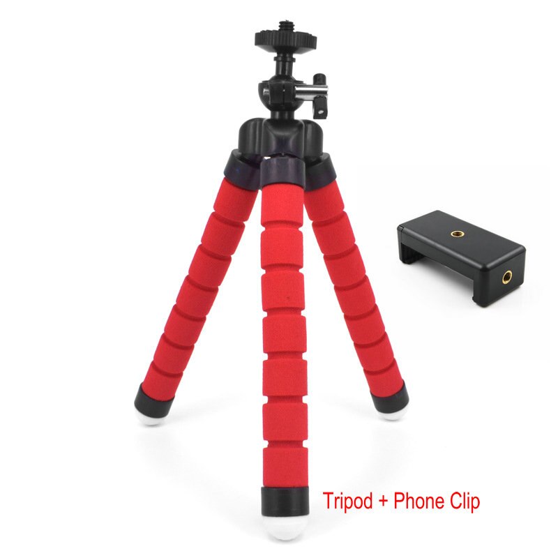 Mini Stativ Für Telefon Halfter Stativ Handy, Mobiltelefon Leichtes Stativ Für Kamera Halfter Selfie Stock Bluetooth Fernauslöser: rot