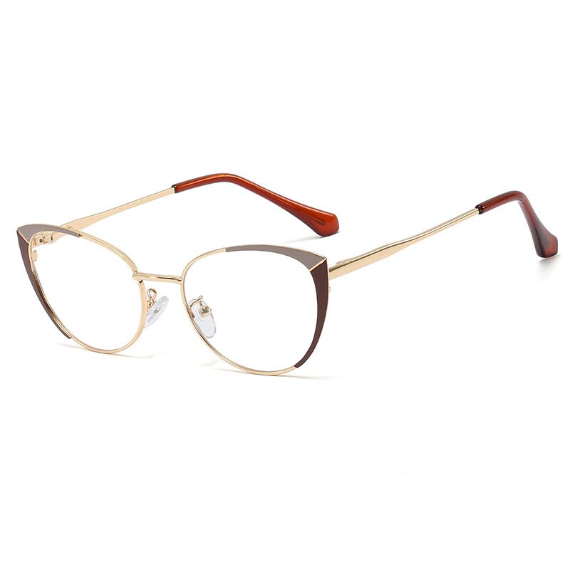 Cat Eye Computer Glasses Anti Blue Ray Optical Eye Blue Light Blocking Glasses Spectacle Blocking Gaming Filter Glass: C2 Khaki