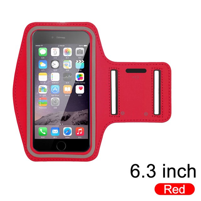 Für Redmi Hinweis 8 6,3 zoll Outdoor-Sport Telefon Cace Für Huawei P30 Lite Gym Lauf Telefon Tasche Arm Band für iPhone 11 6,3 zoll: Red