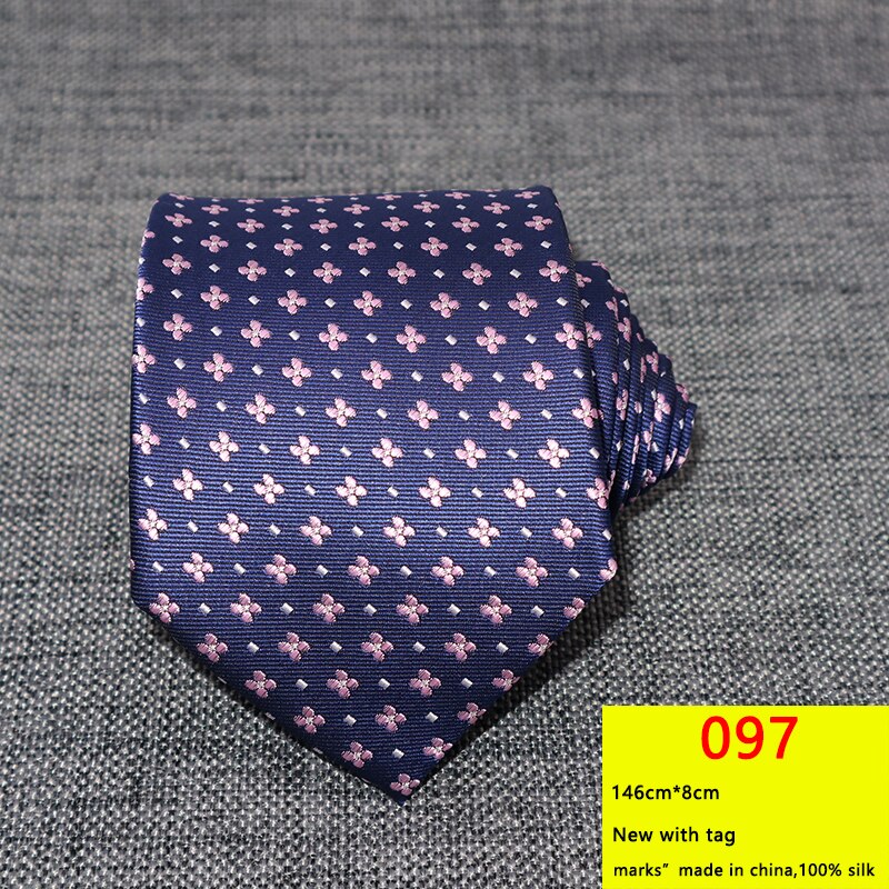 Cravates à fleurs pour hommes, 8CM, gravata corbatas, formelles en soie, Cravate Jacquard pour marié, fête de mariage, Business: 097