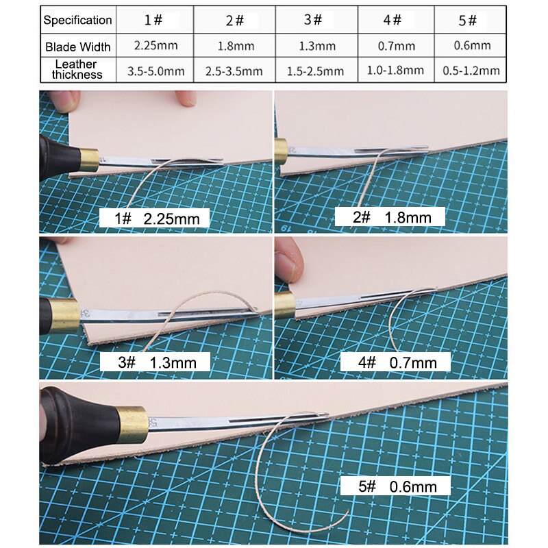 LUTER 2 stks Lederen Rand Beveler met 2 Maten (1mm, 1.5mm) en 1 stks Lederen Snijmes Skiën Mes met Houten Handvat Gereedschap voor DIY Lederen Craft LUTER 2 stks Lederen Rand Beveler met 2 Maten (1mm, 1.5mm) en 1 stks Lederen Snijmes Skiën Mes met Houten Handvat Gereedschap voor DIY Lederen Craft