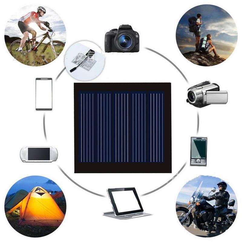 Mini panneau solaire rond noir 2.5v 110ma | Colle polycristalline, outil de Camping, bricolage Portable silicium, charge d'extérieur B K6Z4 51.5*48mm