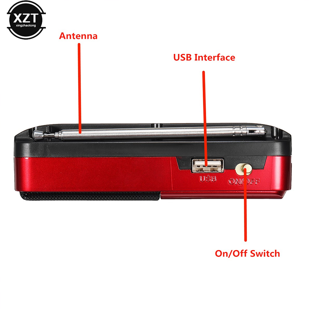Mini Portable Radio Handheld Rechargeable Digital FM USB TF MP3 Player Music Speaker Devices Supplies