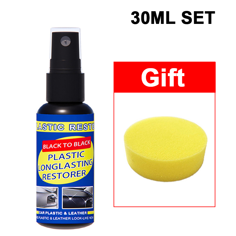 Restaurador de plástico para coche, productos de limpieza de coche con brillo negro, restauración de cuero y plástico, renovador de revestimiento de reparación y pulido automático: RED